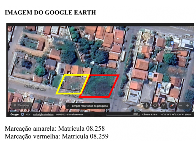 08259 - LOTES URBANO, Avenida Rio de Janeiro com Frei Anselmo, (ao lado do número 163 da Av. Rio de Janeiro), Bairro Santa Luzia, Unaí/MG.